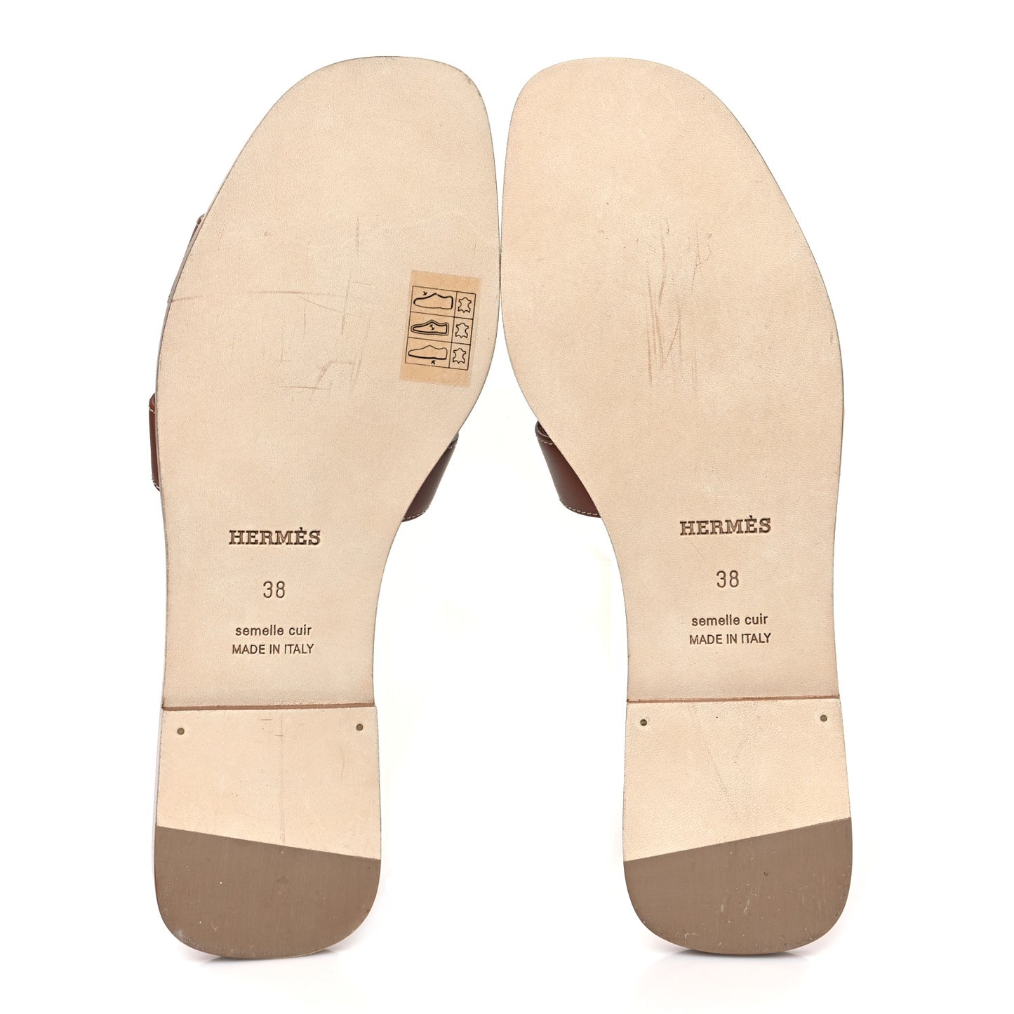 Box Calfskin Oran Sandals 38 Gold