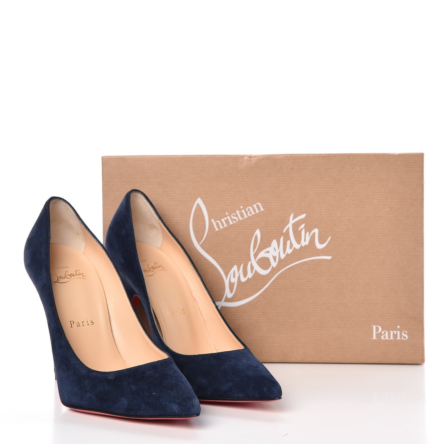Christian Louboutin Veau Velours Alminette 100 Pumps 36.5 Marine 13 of 13