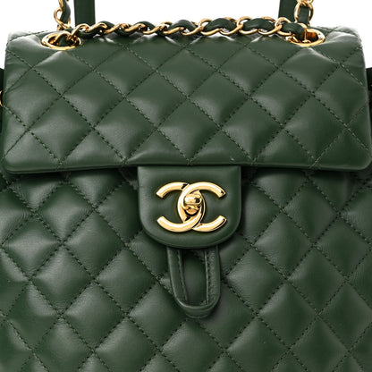Chanel Calfskin Quilted Small Urban Spirit Backpack Dark Green 8 of 10