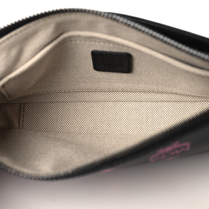 MCM Calfskin Color Splash Pouch on Chain Black Pink 5 of 9