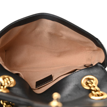 Gucci Calfskin Matelasse Mini GG Marmont Shoulder Bag Black 7 of 12