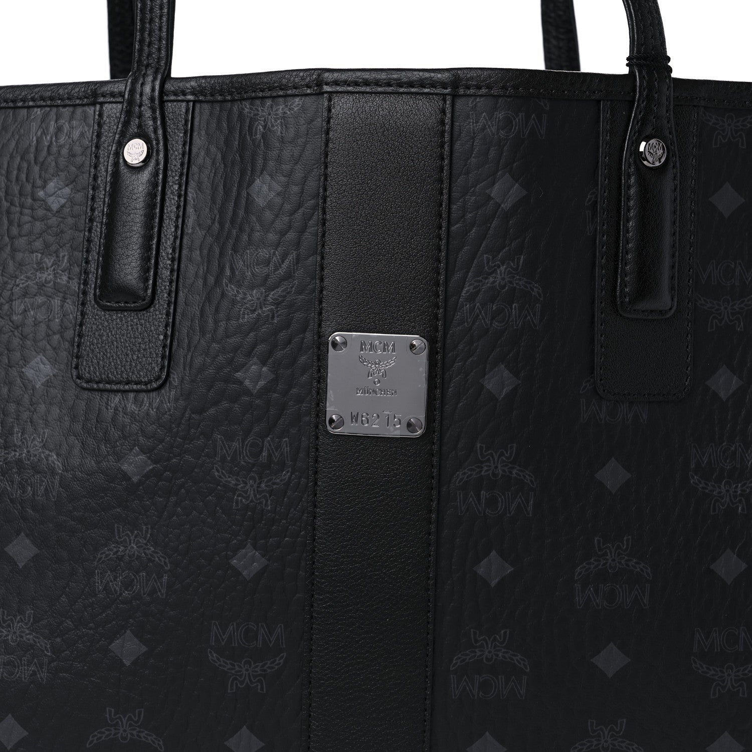 MCM Visetos Medium Reversible Shopper Tote Black 10 of 14
