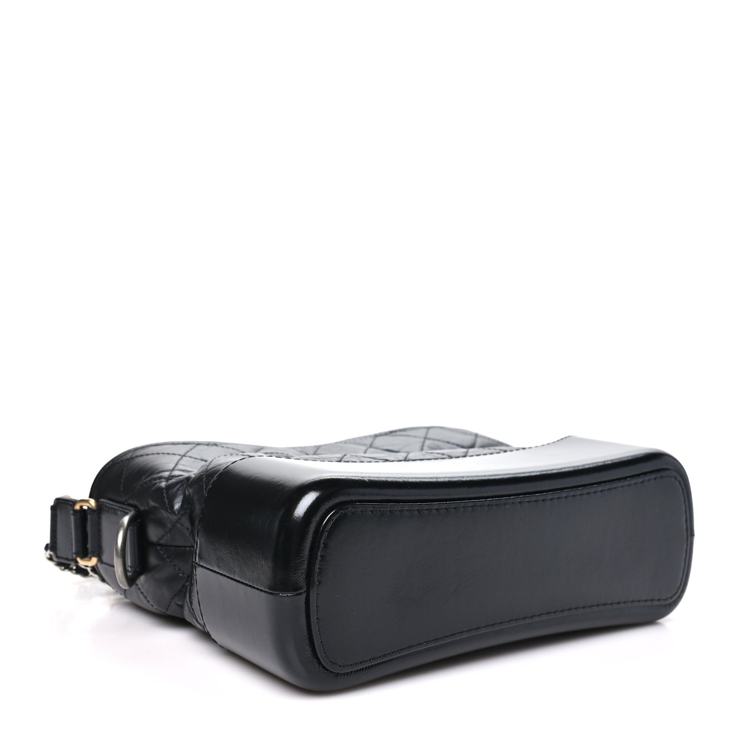 Aged Calfskin Quilted Small Gabrielle Hobo Black