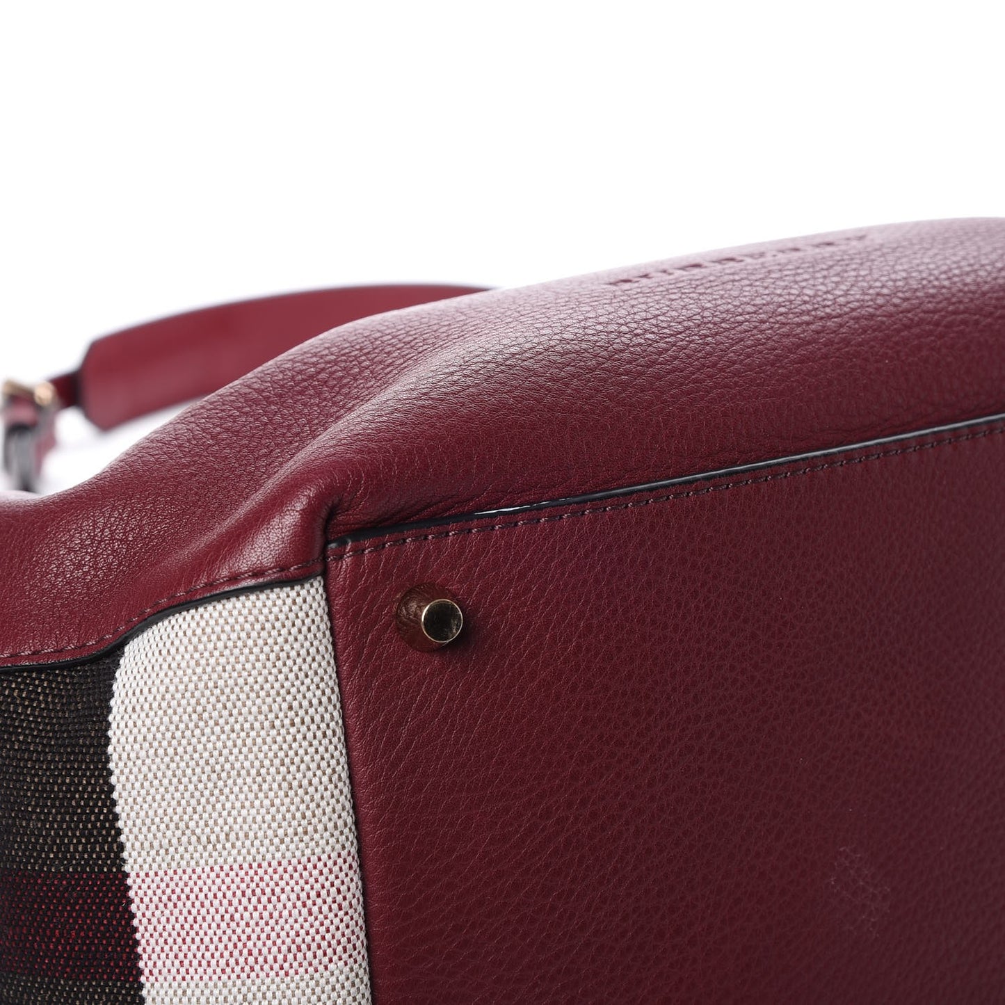 Grainy Calfskin House Check Small Maidstone Burgundy Red