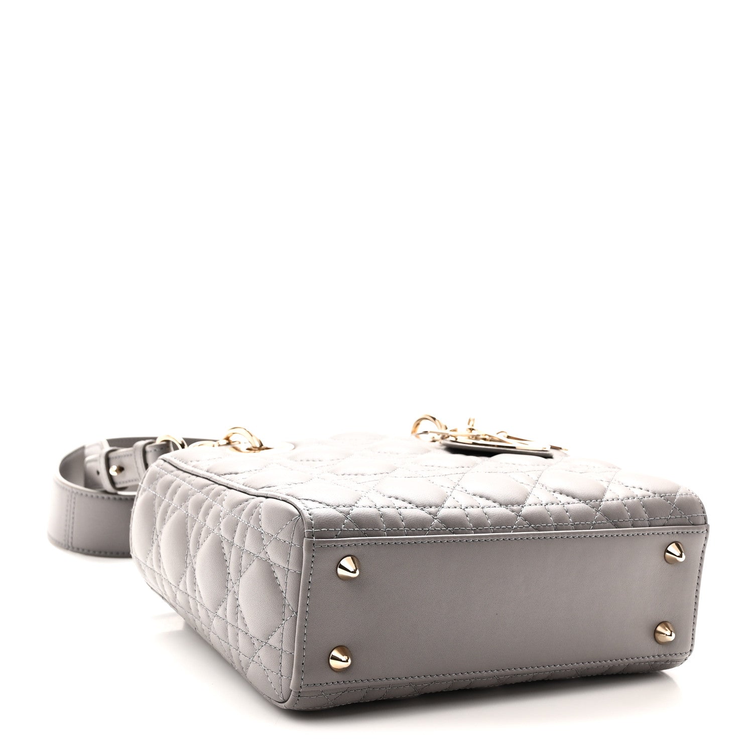 Christian Dior Lambskin Cannage Small My ABCDior Lady Dior Grey 4 of 10