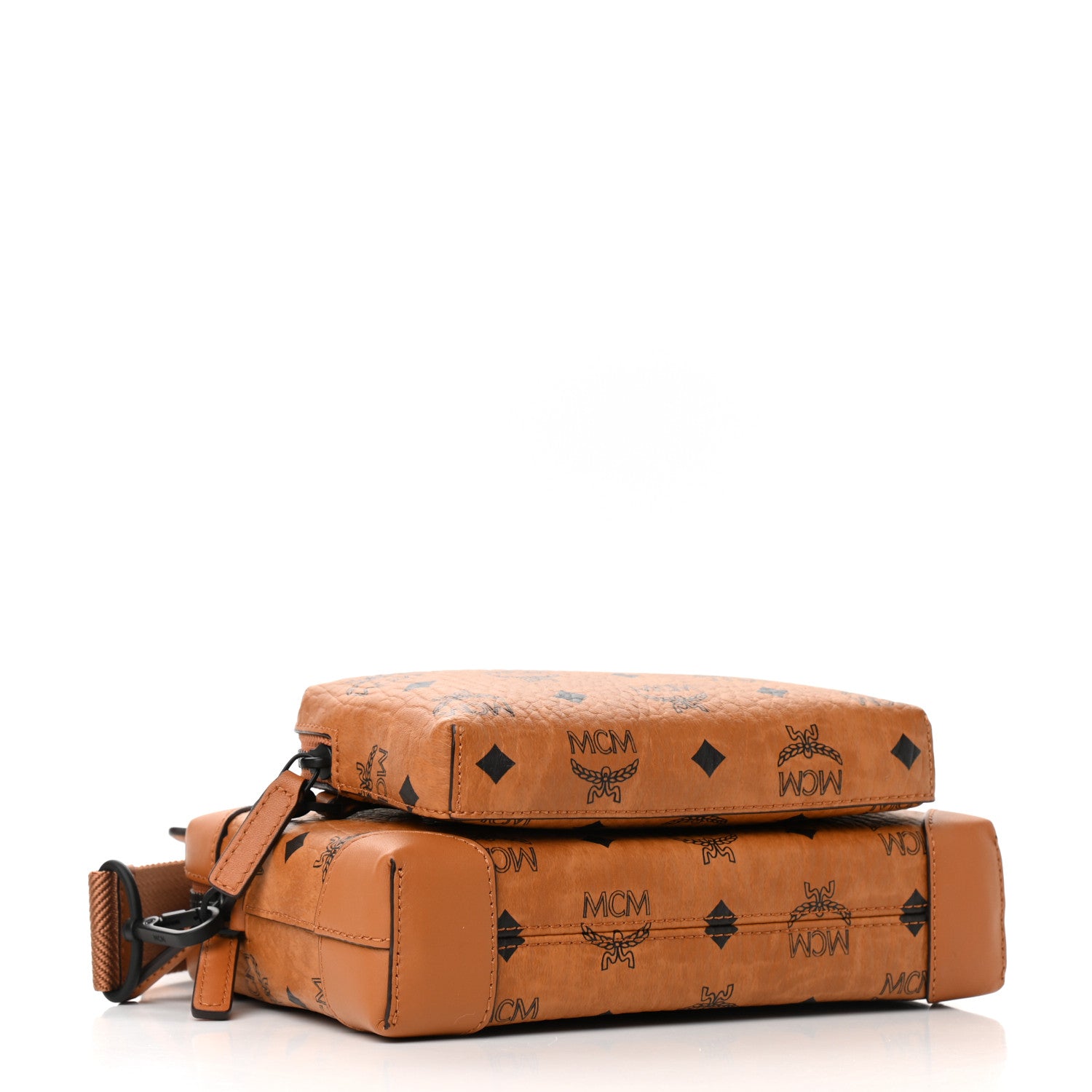 MCM Visetos Small Soft Berlin Multifunction Crossbody Cognac 4 of 9