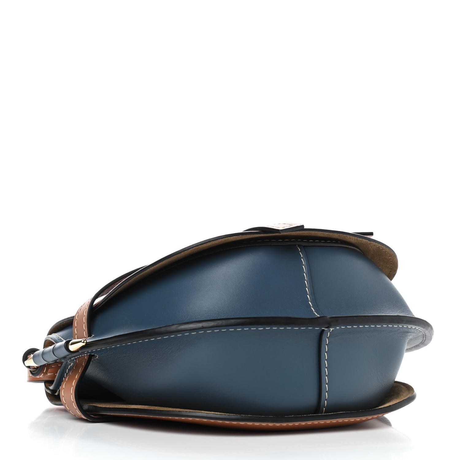 Loewe Calfskin Small Gate Crossbody Bag Tan Steel Blue 4 of 9