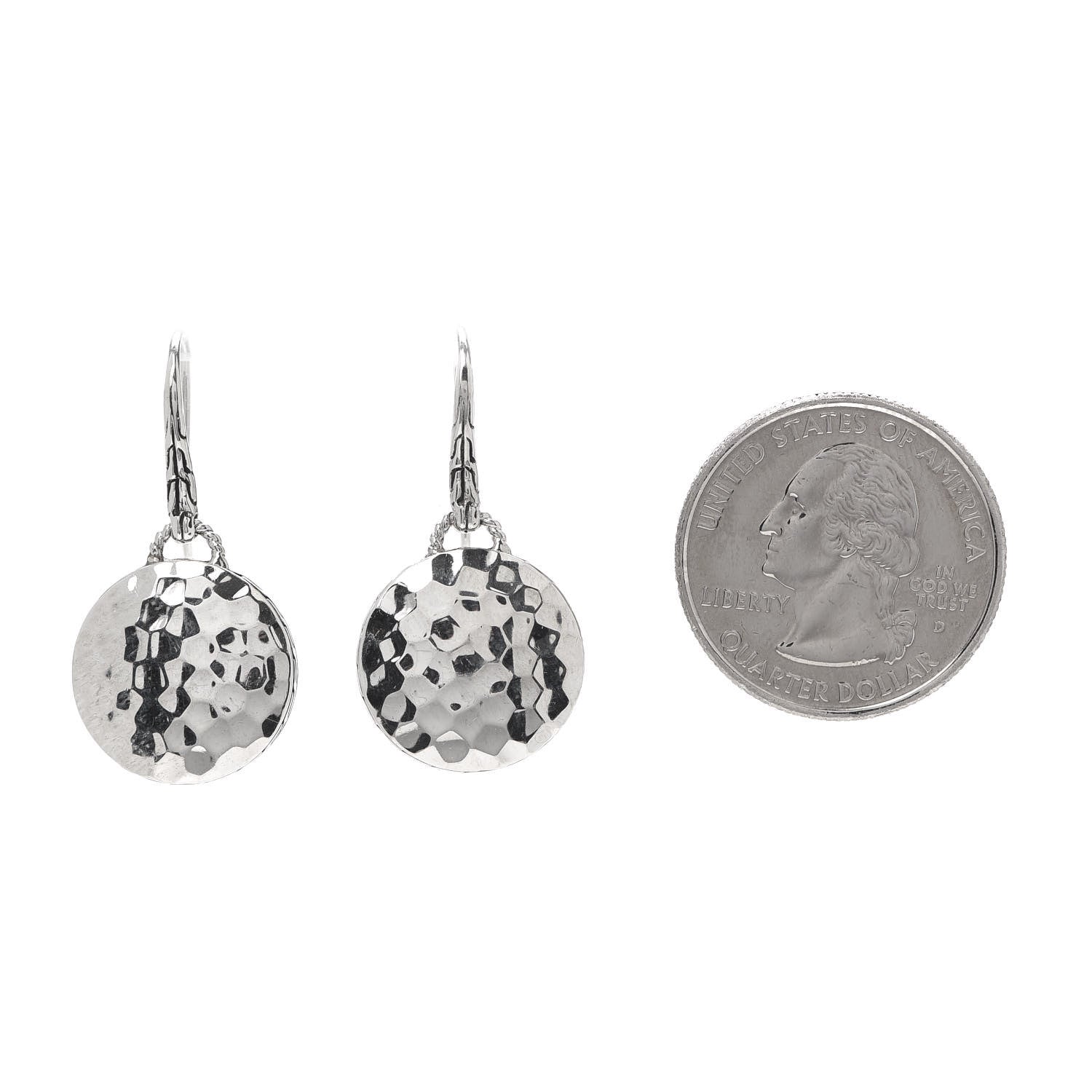 John Hardy Sterling Silver Hammered Drop Earrings 2 of 4