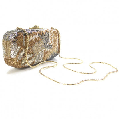 Judith Leiber Swarovski Crystal Minaudiere Clutch Gold 3 of 8