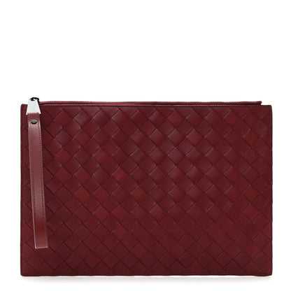 Bottega Veneta Nappa Intrecciato Wristlet Zip Pouch Bordeaux 1 of 8