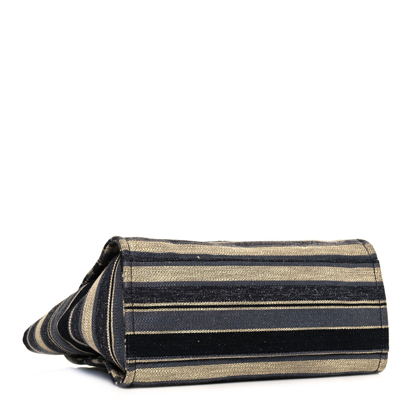 Striped Canvas Medium Deauville Tote Black