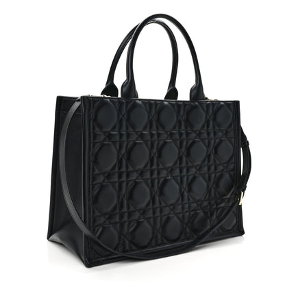 Christian Dior Calfskin Macro Cannage Medium Book Tote Black 3 of 10