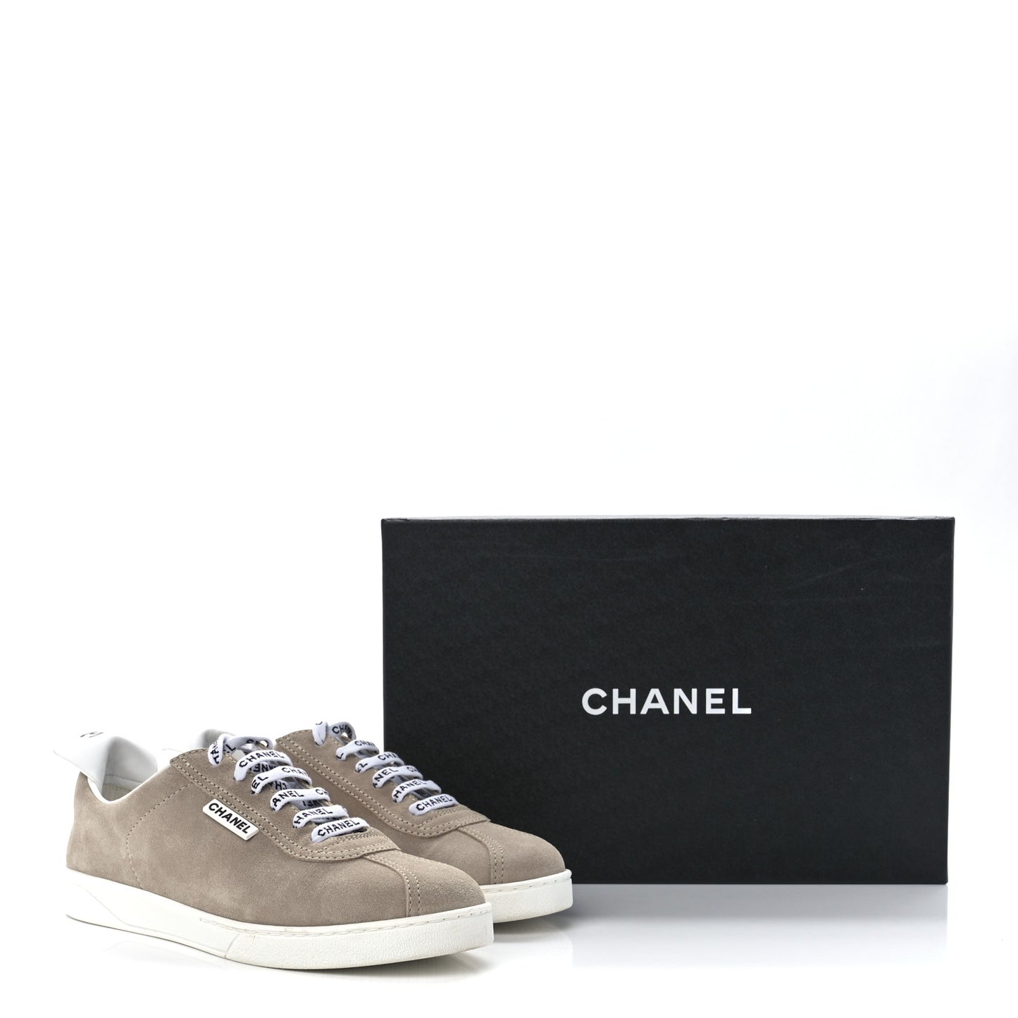 Suede Calfskin Womens Sneakers 40 Dark Beige