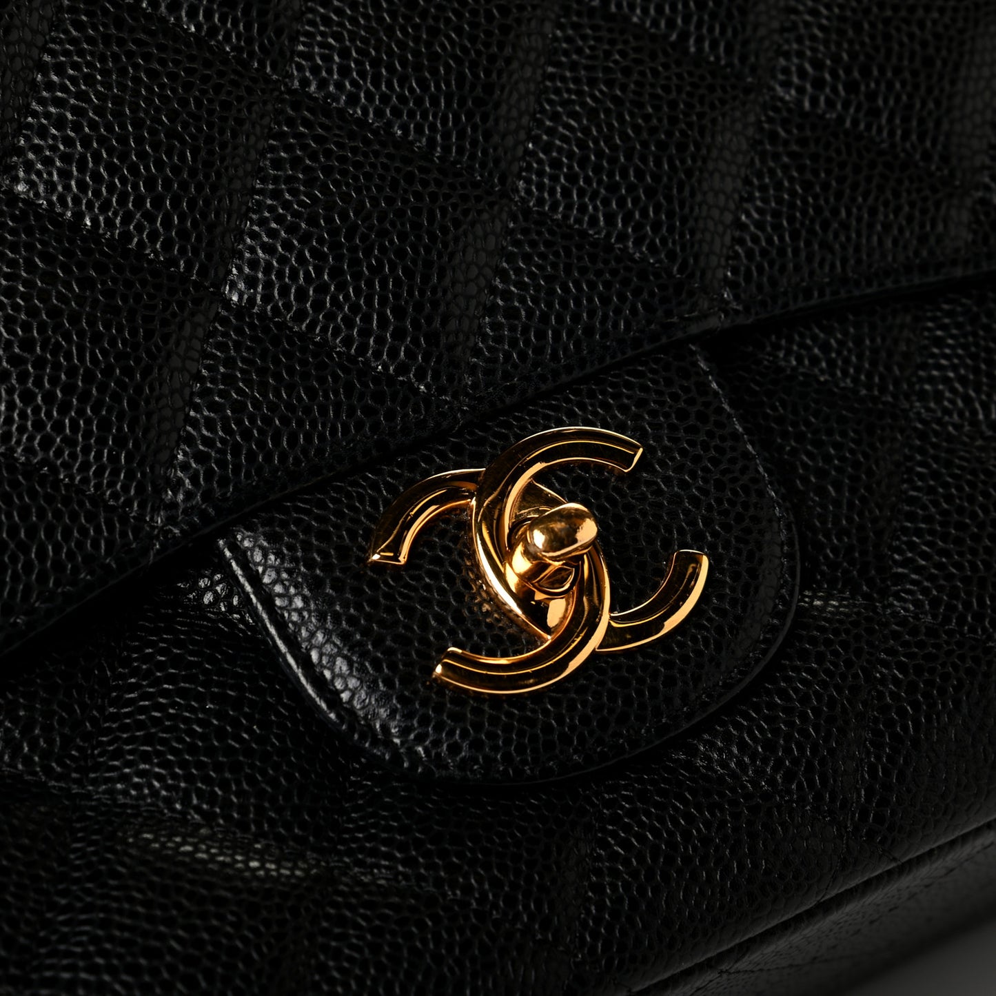 Caviar Quilted Maxi Double Flap Black