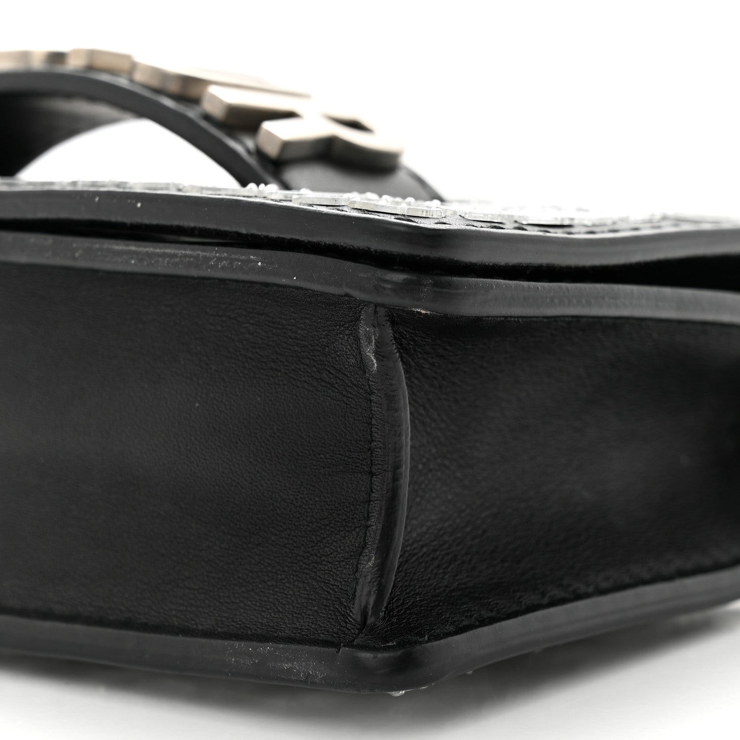 Christian Dior Smooth Calfskin Embroidered Mosaic of Mirrors Mini J'Adior Chain Flap Bag Black 9 of 11