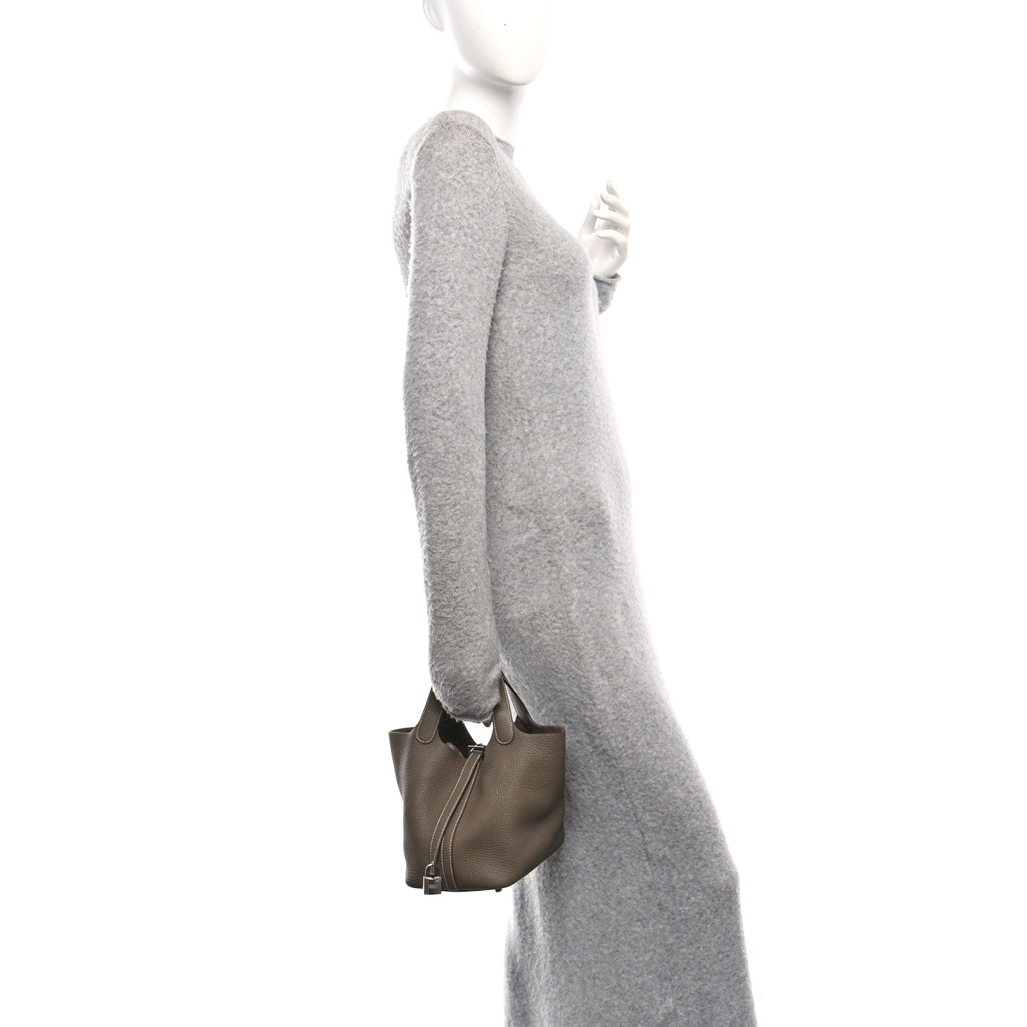 Hermes Taurillon Clemence Picotin Lock 18 PM Etoupe 2 of 9