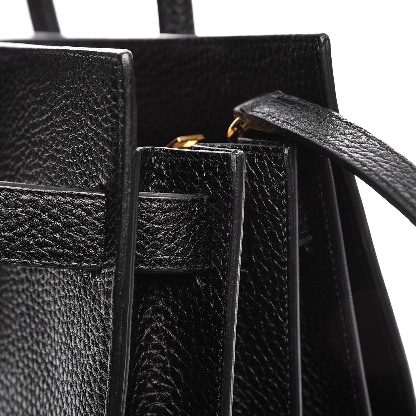 Grained Calfskin Small Sac De Jour Black