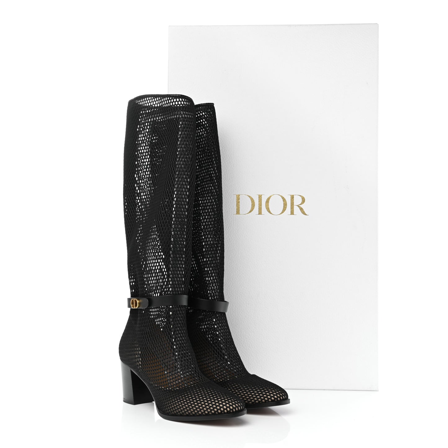 Calfskin Resille Empreinte High Boots 38.5 Black