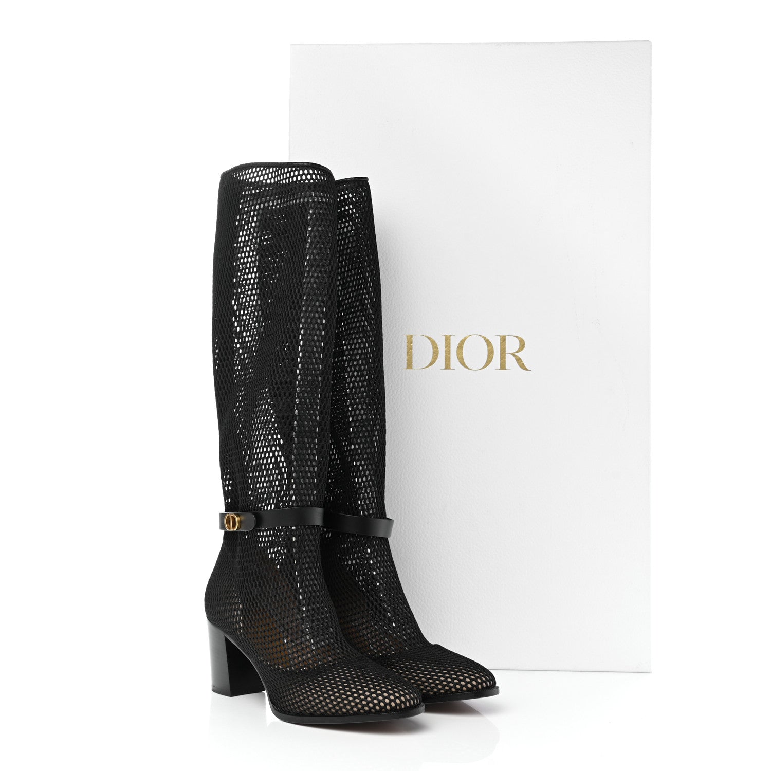 Christian Dior Calfskin Resille Empreinte High Boots 38.5 Black 10 of 10