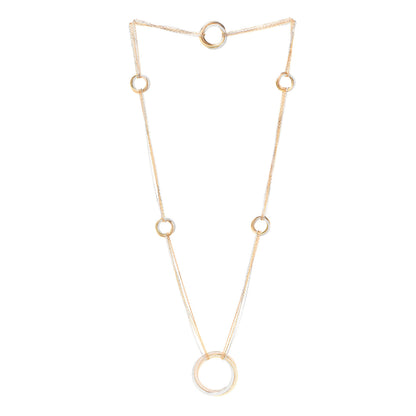 Cartier 18K Pink Yellow White Gold Diamond Trinity Station Necklace 3 of 5