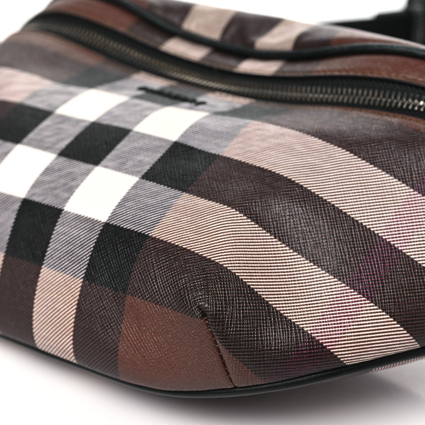 E-canvas Check Cason Bum Bag Dark Birch Brown