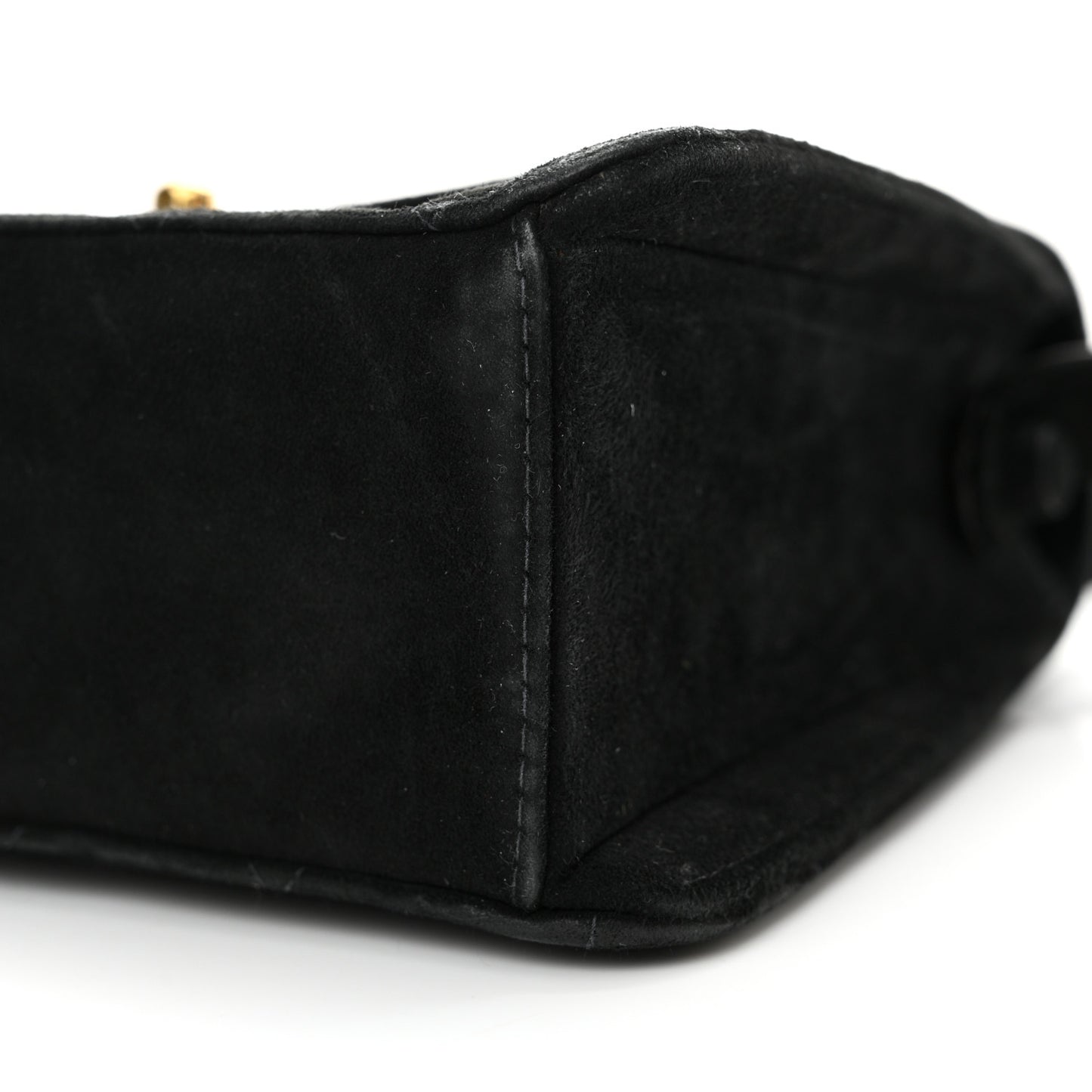 Suede Quilted Shoulder Bag Black