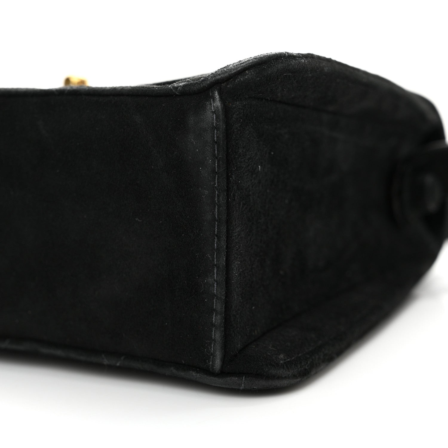 Chanel Suede Quilted Shoulder Bag Black 11 of 12
