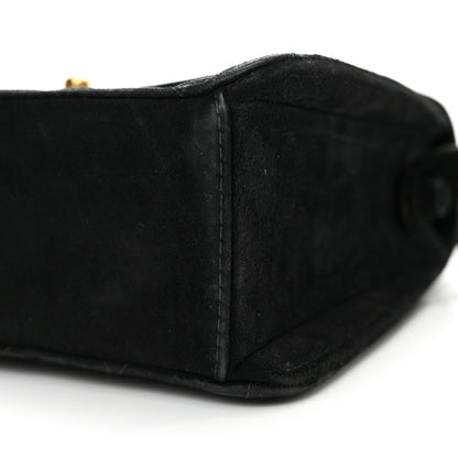 Chanel Suede Quilted Shoulder Bag Black 11 of 12