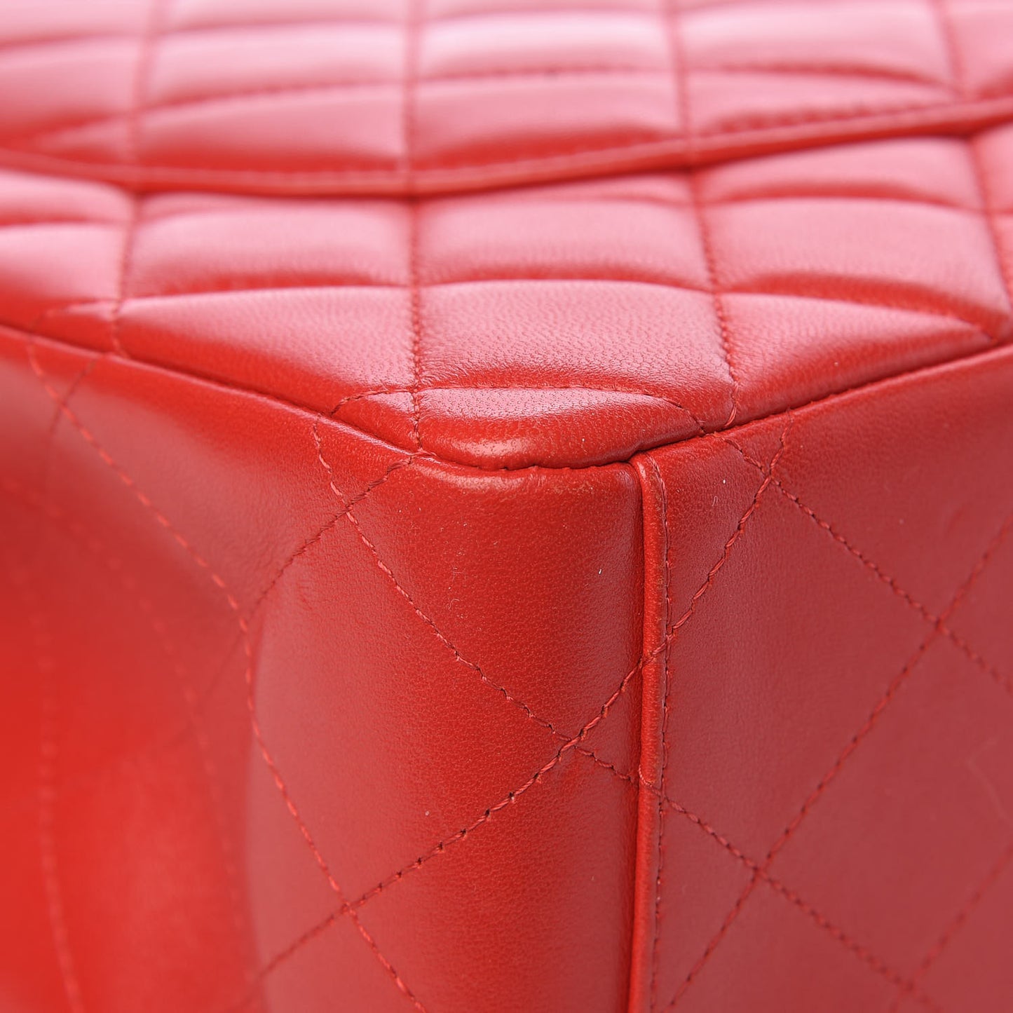 Lambskin Quilted Maxi Double Flap Red