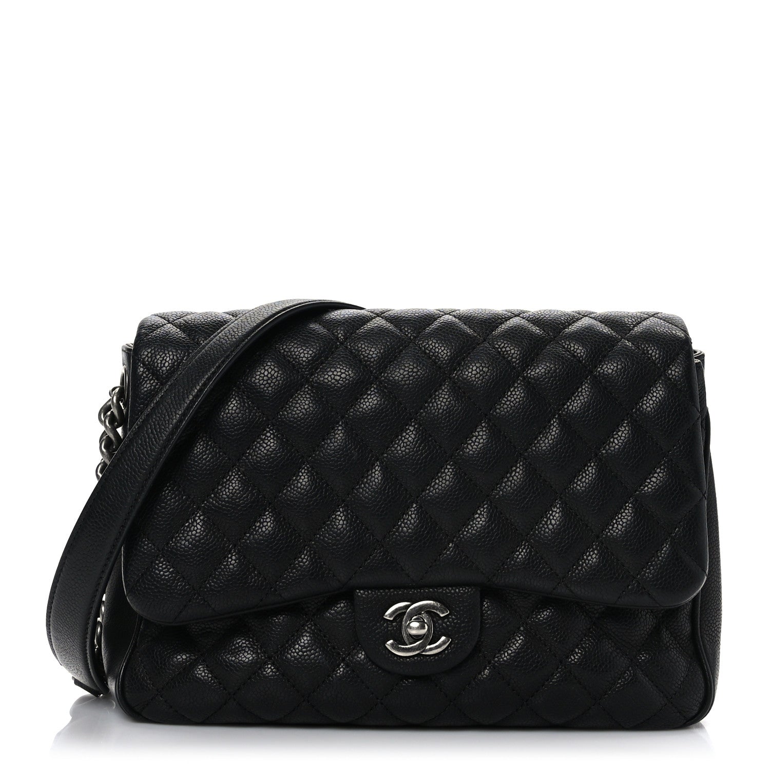 Chanel Caviar Quilted Medium Rock In Rome Single Flap Black 1 of 9