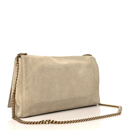 Saint Laurent Smooth Calfskin Suede Medium Reversible Monogram Kate Satchel Sea Salt 3 of 10