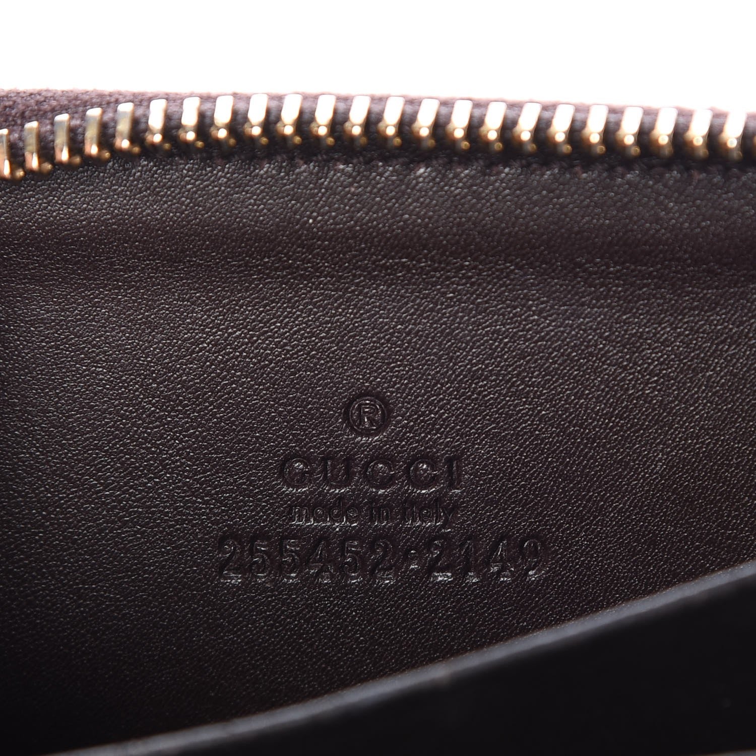 Gucci Guccissima Zip Around Card Case Chocolate 6 of 7