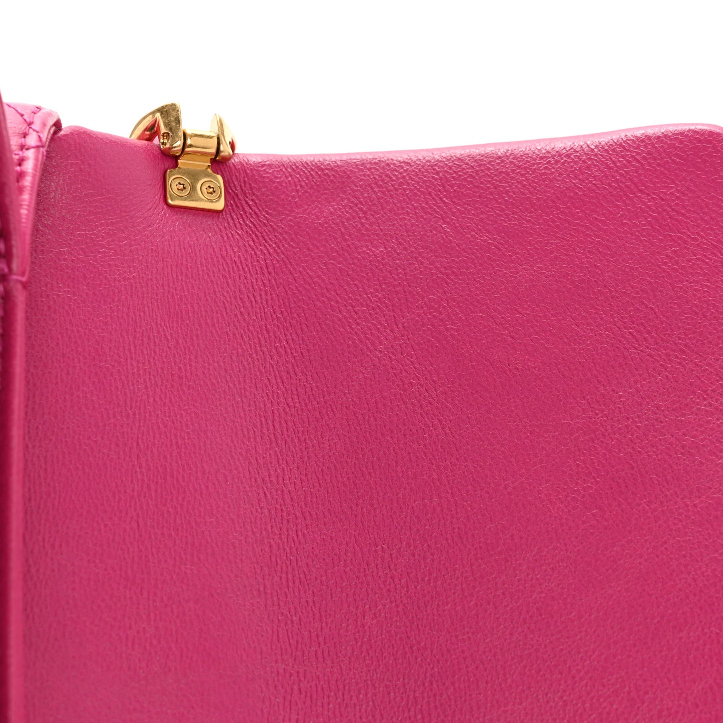 Lambskin Quilted Small Chain Top Handle Flap Fuchsia