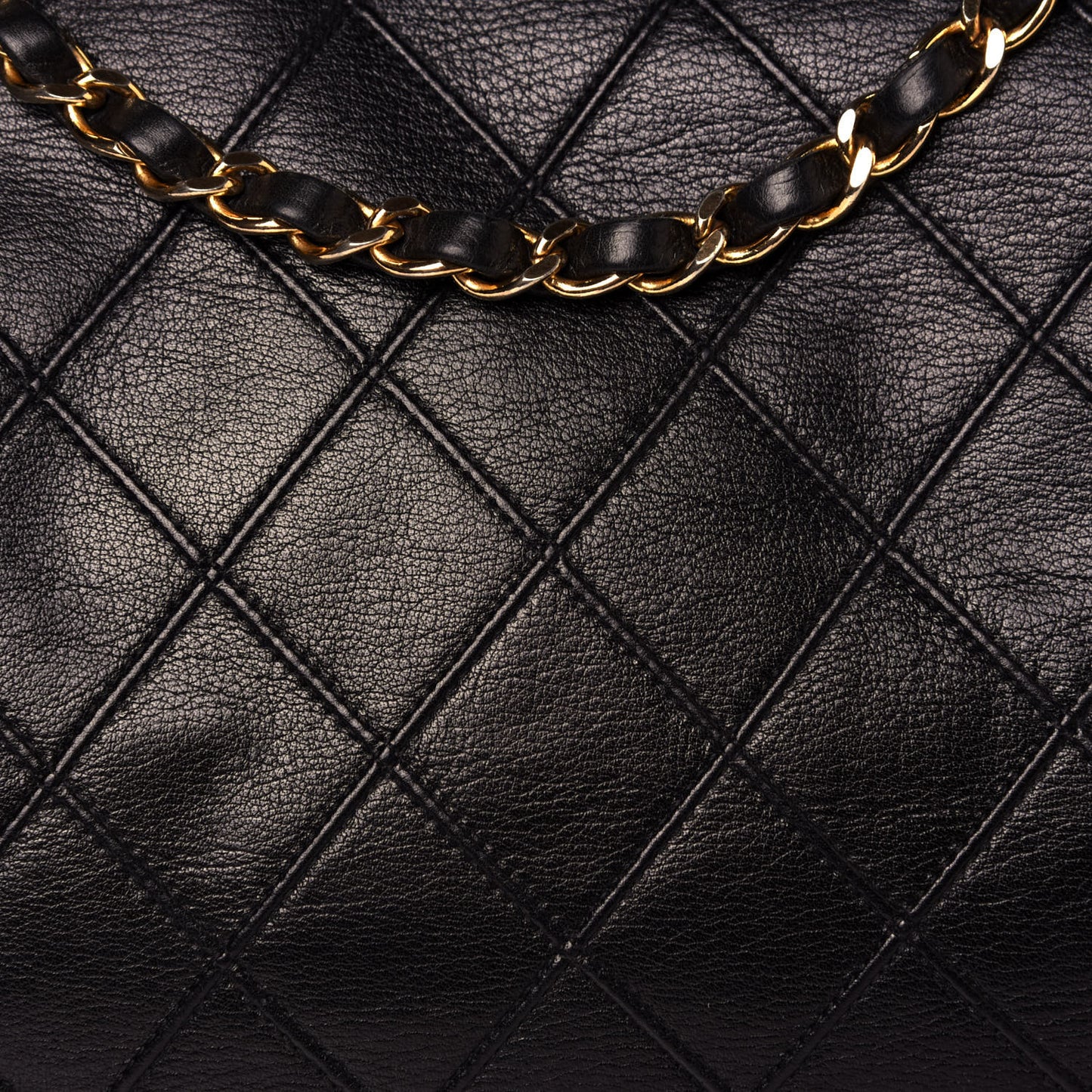 Lambskin Stitched Shopper Tote Black