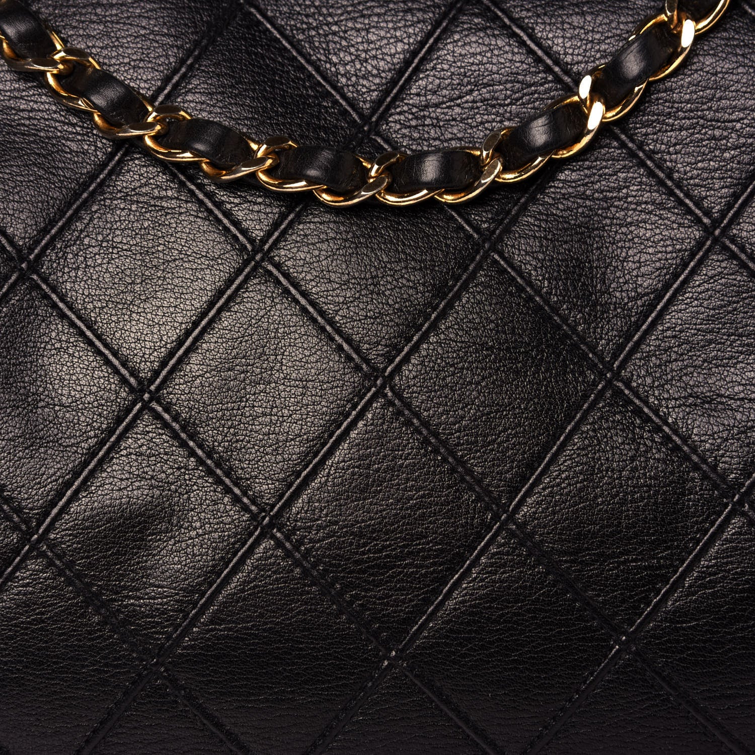 Chanel Lambskin Stitched Shopper Tote Black 14 of 21
