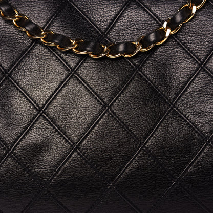 Chanel Lambskin Stitched Shopper Tote Black 14 of 21