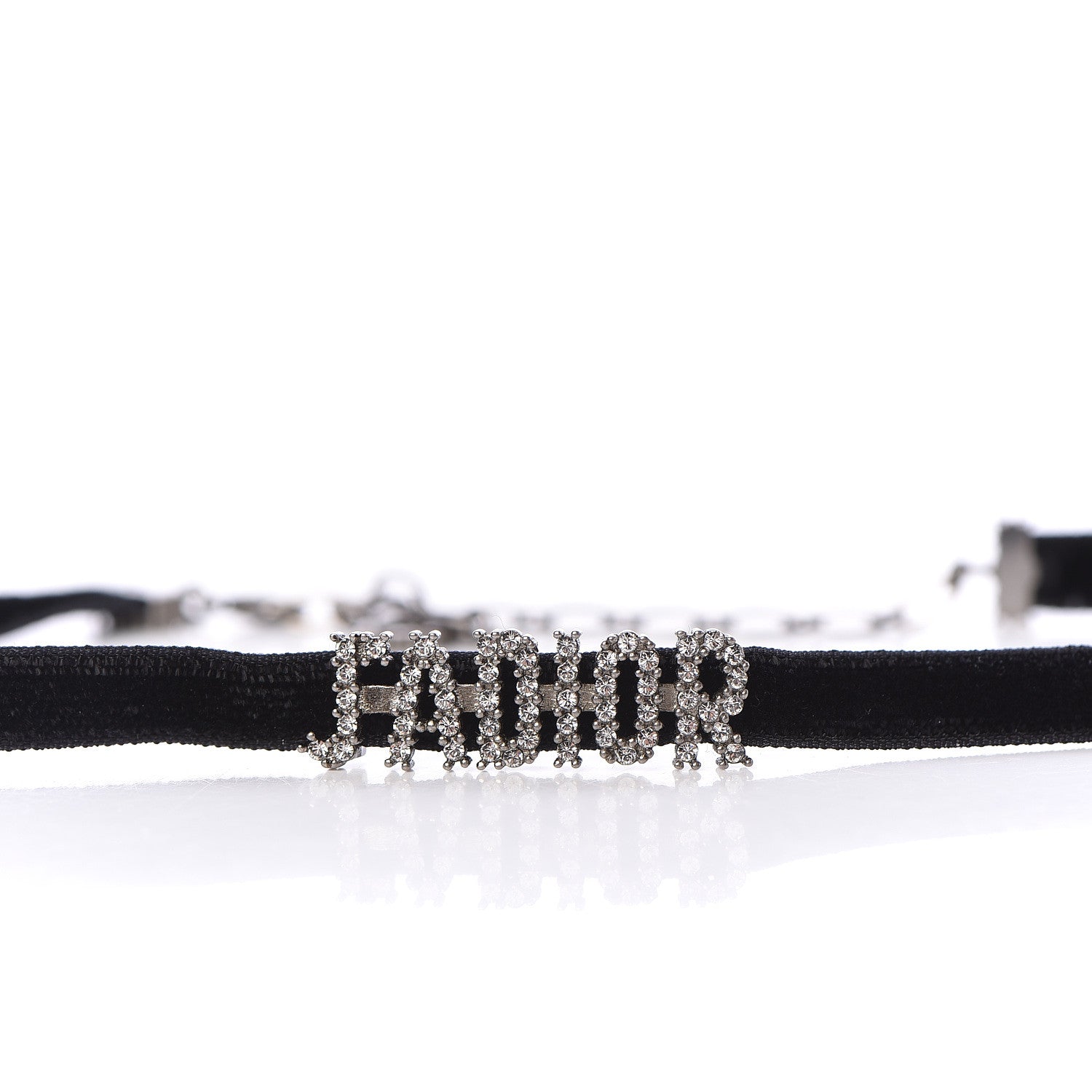 Christian Dior Velvet Crystal J’Adior Choker Necklace Black 4 of 5