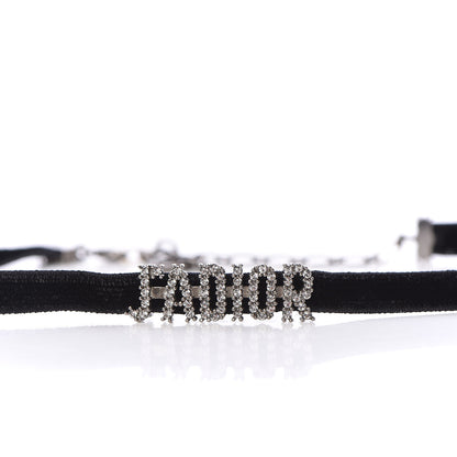 Christian Dior Velvet Crystal J’Adior Choker Necklace Black 4 of 5