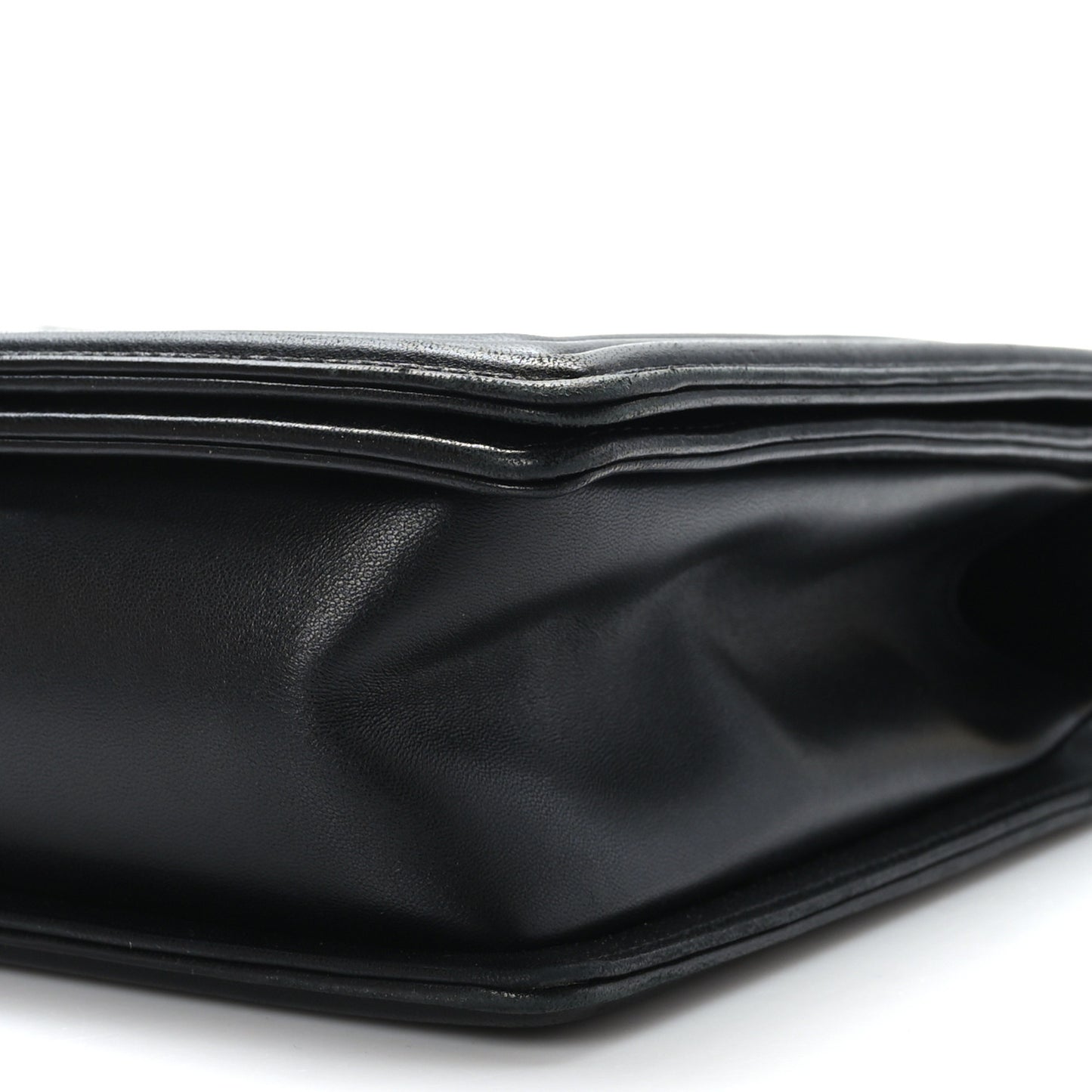 Lambskin Quilted Large Boy Flap Black