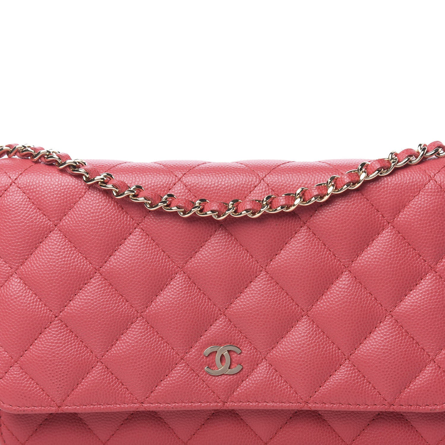 Chanel Caviar Quilted Wallet On Chain WOC Pink 11 of 12