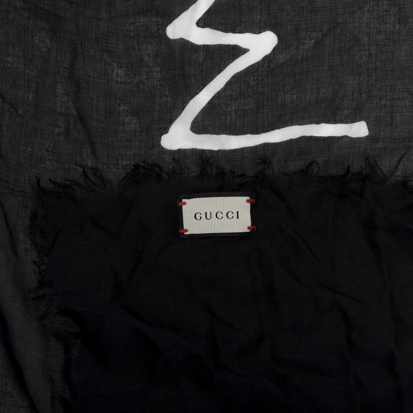 Modal Silk Coco Capitan Logo Square Scarf Black