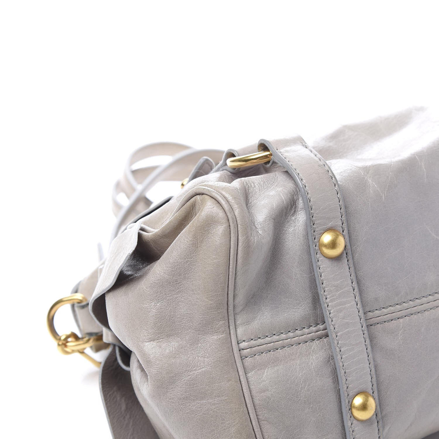 Miu Miu Vitello Lux Mini Bow Bag Grey 11 of 12
