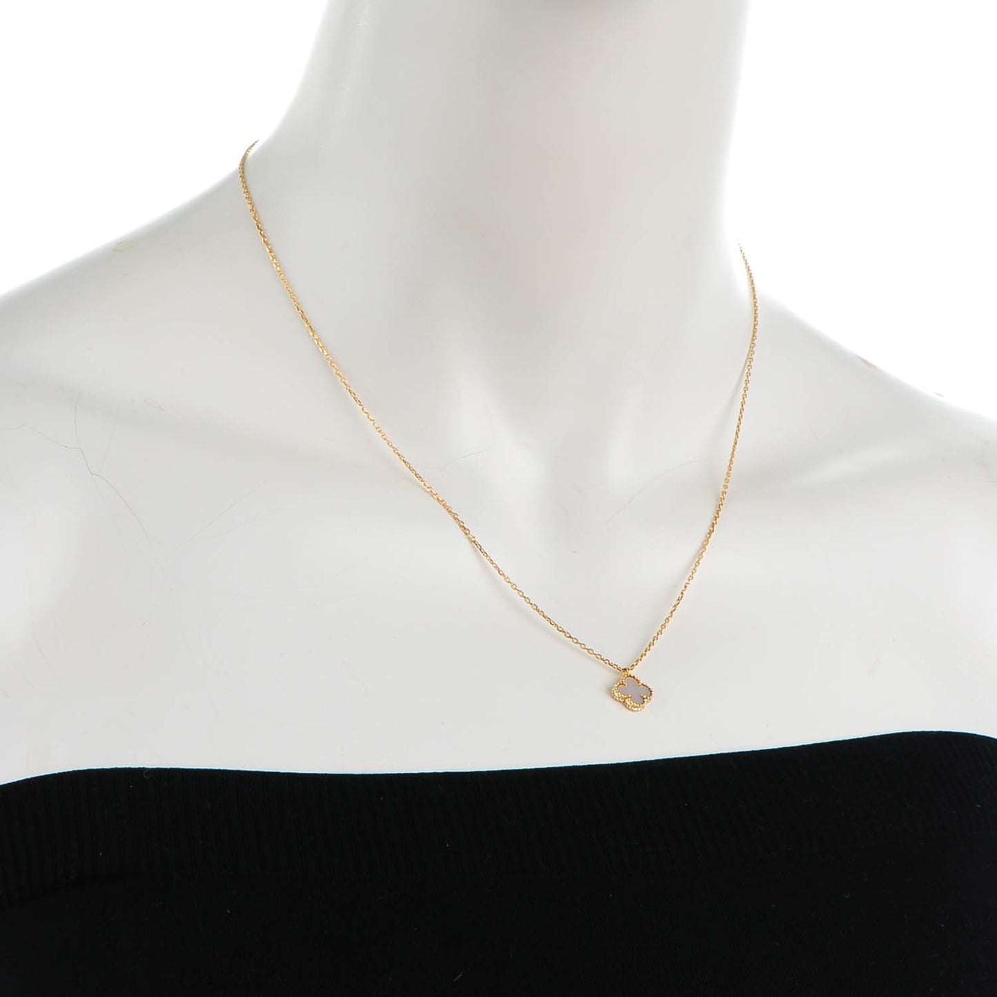 18K Yellow Gold Mother of Pearl Sweet Alhambra Pendant Necklace