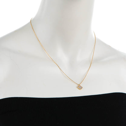 Van Cleef & Arpels 18K Yellow Gold Mother of Pearl Sweet Alhambra Pendant Necklace 2 of 7