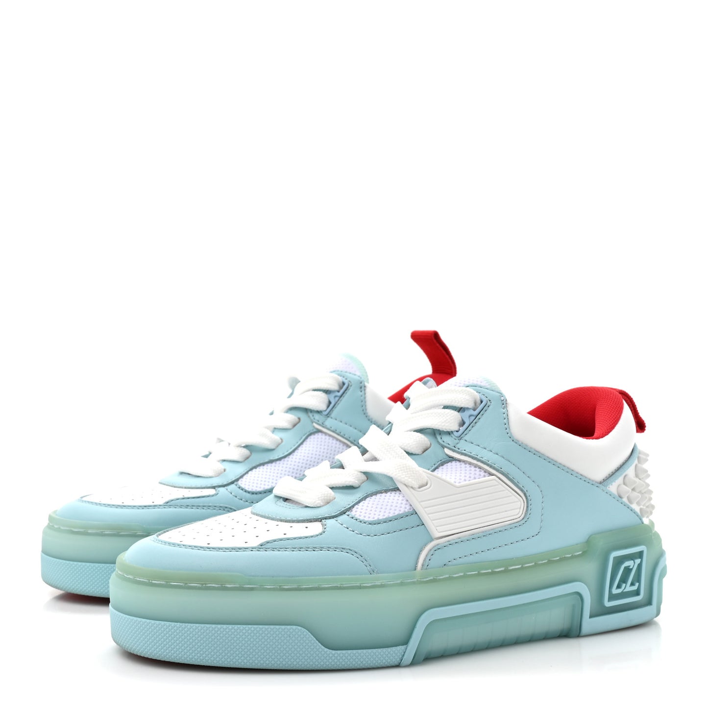 Calfskin Spike Astroloubi Donna Low Top Sneaker 36 Mineral White