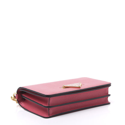 Prada Saffiano Chain Crossbody Bag Peonia 3 of 8