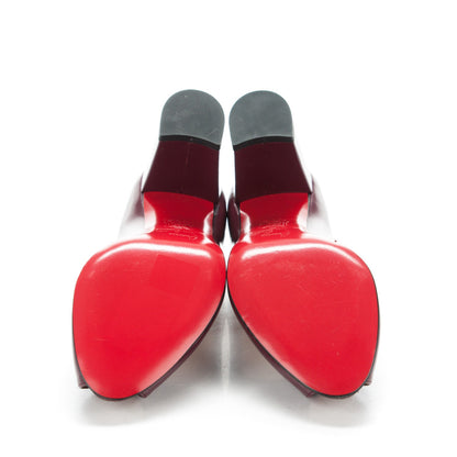Christian Louboutin Patent Aperto Pumps 37 Wine 5 of 6