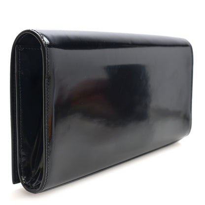 Saint Laurent Patent Cassandre Tassel Clutch Black 3 of 9