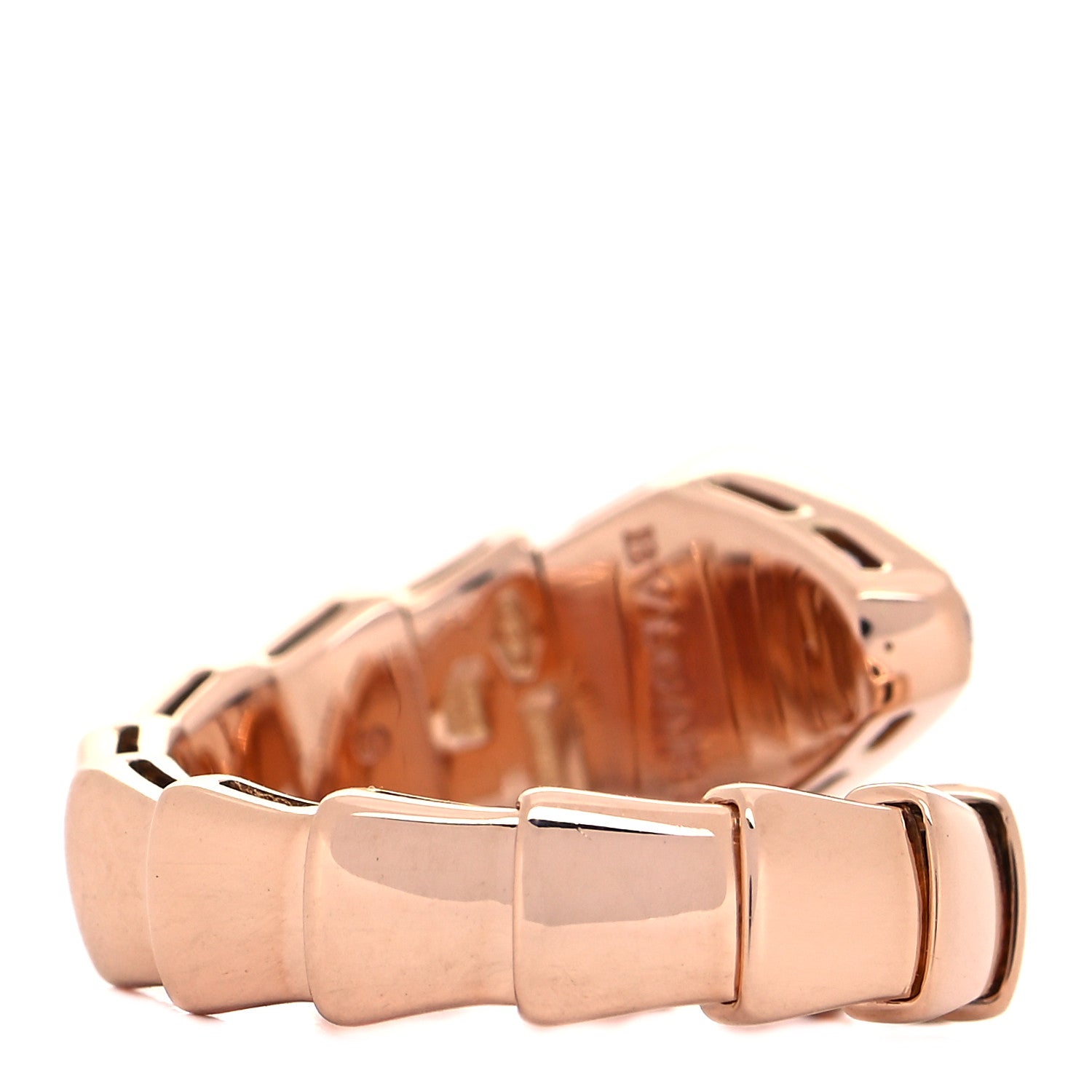 Bulgari 18K Rose Gold Diamond Serpenti Viper Ring S 3 of 5