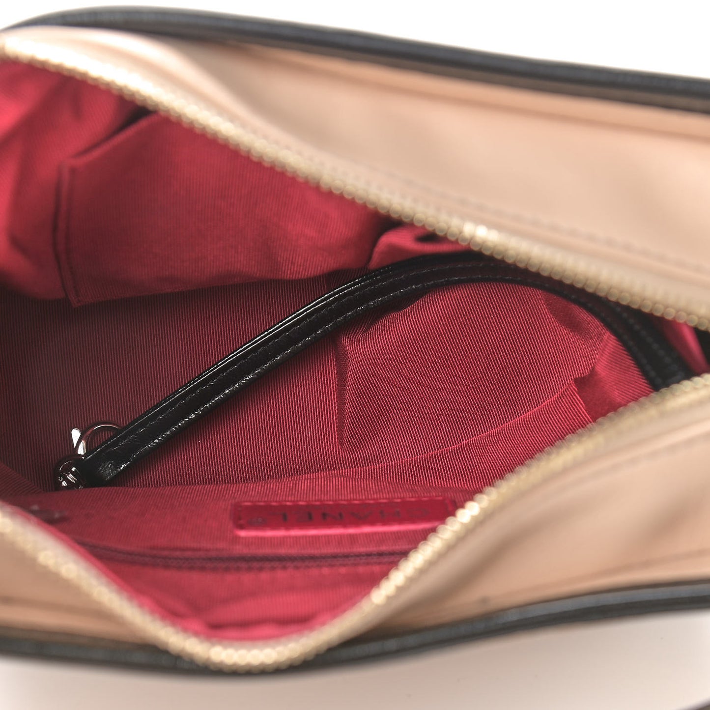 Aged Calfskin Quilted Small Gabrielle Hobo Beige Black